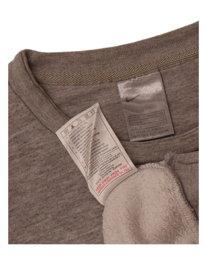 NIKE Womens Sweatshirt Jumper UK 10/12 Médio Cinza Algodão
