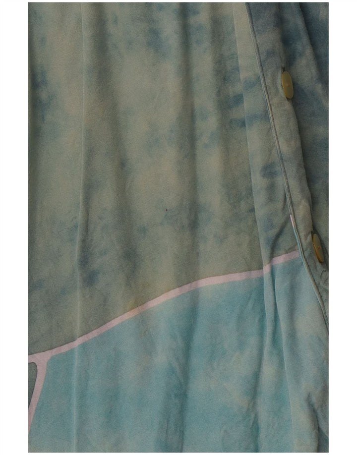 Camisa masculina VINTAGE com padrão abstrato XL azul rayon