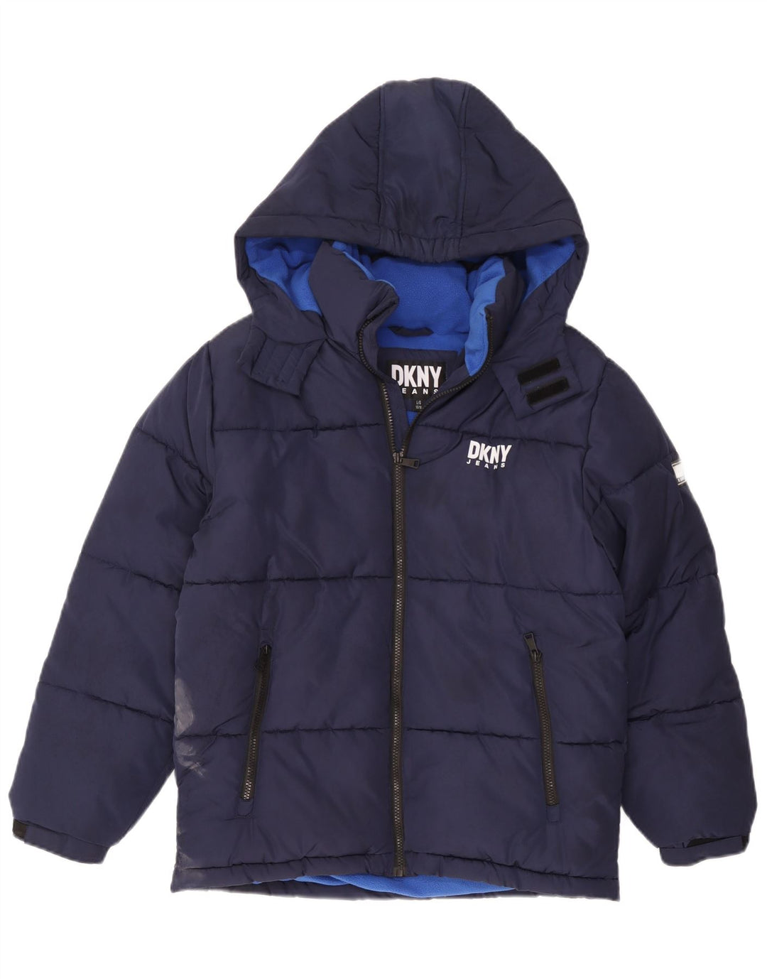 Jaqueta acolchoada com capuz gráfico Dkny Boys 14-15 anos grande azul marinho