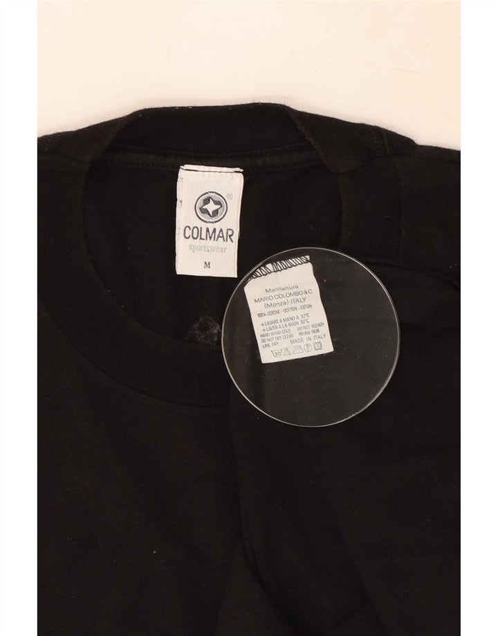 Colmar Camiseta masculina gráfica Top de algodão preto médio