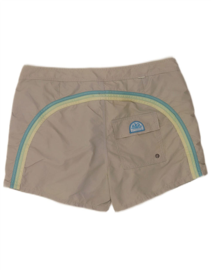 Shorts de natação masculino Sundek grande nylon listrado cinza