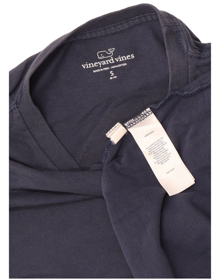 Top gráfico VINEYARD VINES para meninos manga comprida 8-9 anos pequeno azul Natal