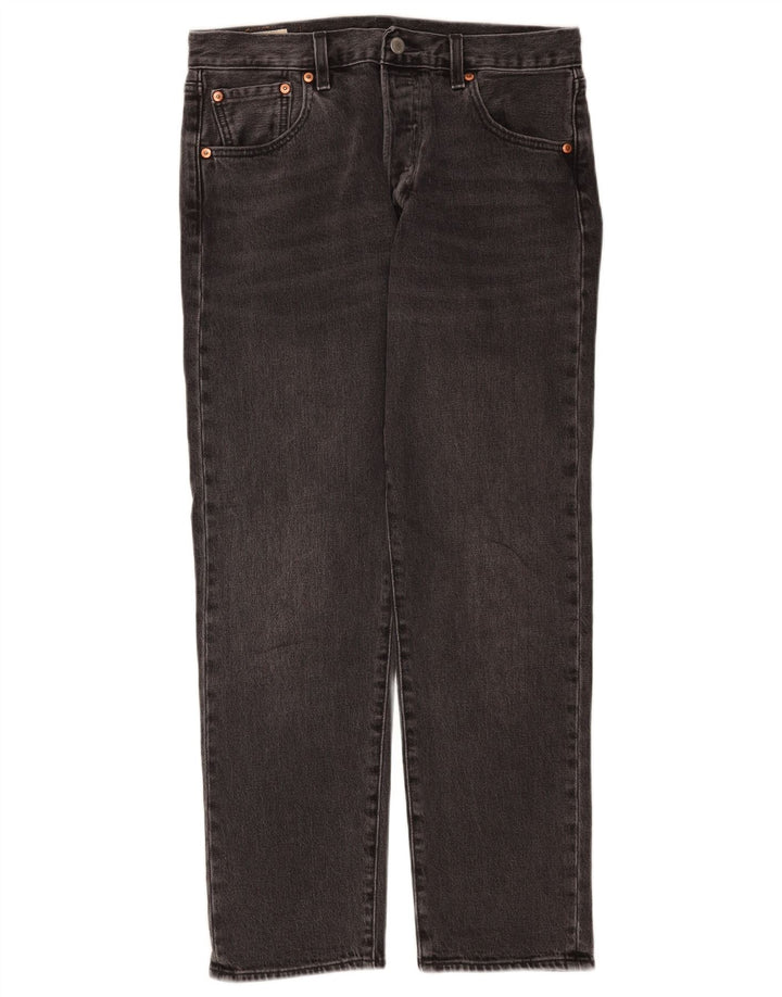 Calça jeans masculina Levi's 501 Straight W30 L28 cinza algodão