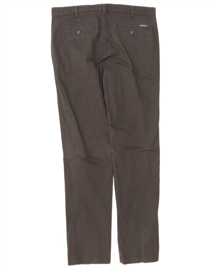 EDDIE BAUER Calça Chino Masculina Reta W36 L34 Algodão Cinza