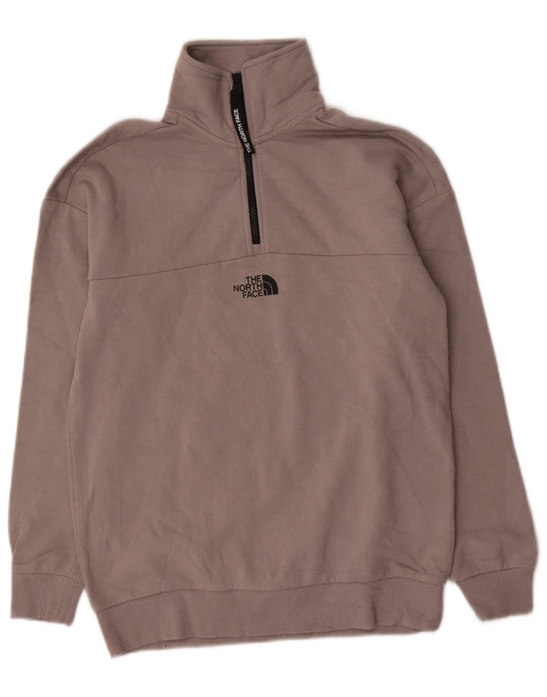 Suéter feminino The North Face com gola e zíper UK 10 pequeno algodão cinza