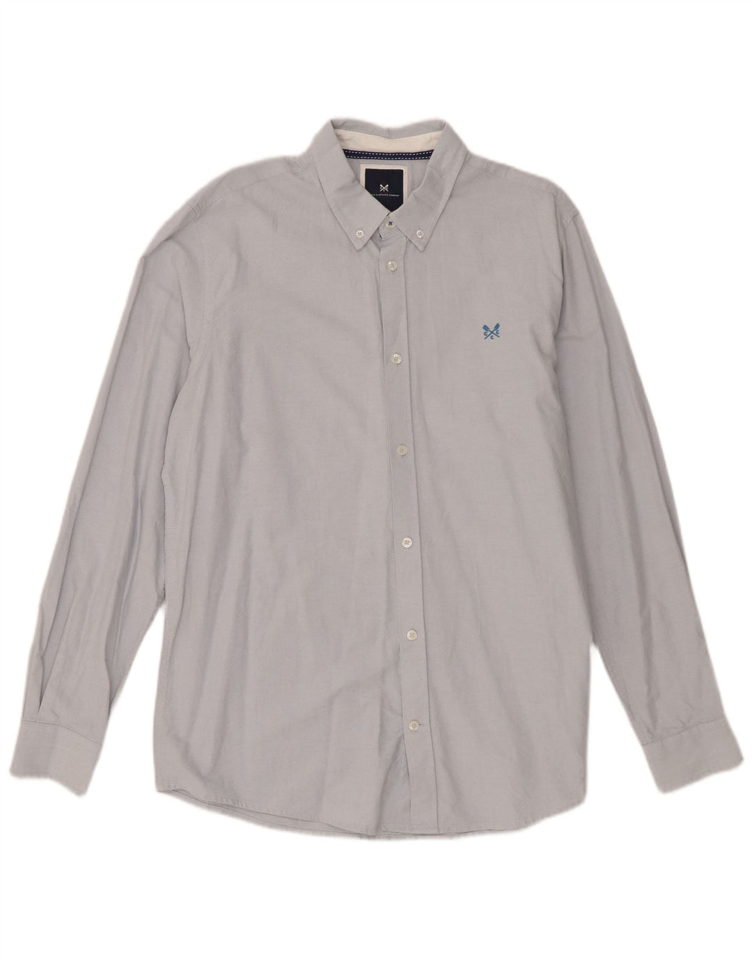 Camisa masculina Slim Fit Crew Clothing Algodão Azul Médio