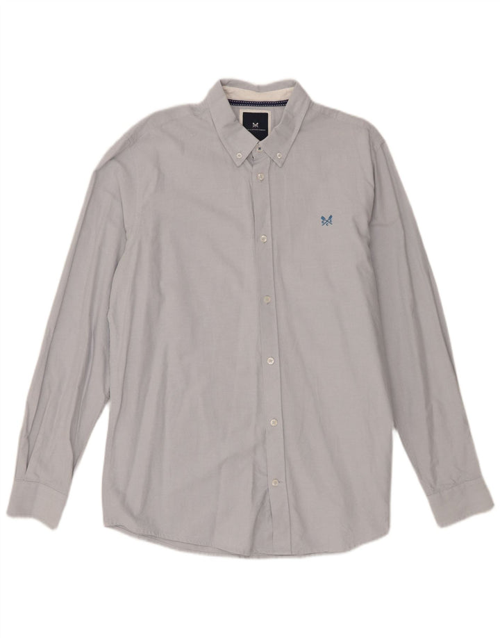 Camisa masculina Slim Fit Crew Clothing Algodão Azul Médio