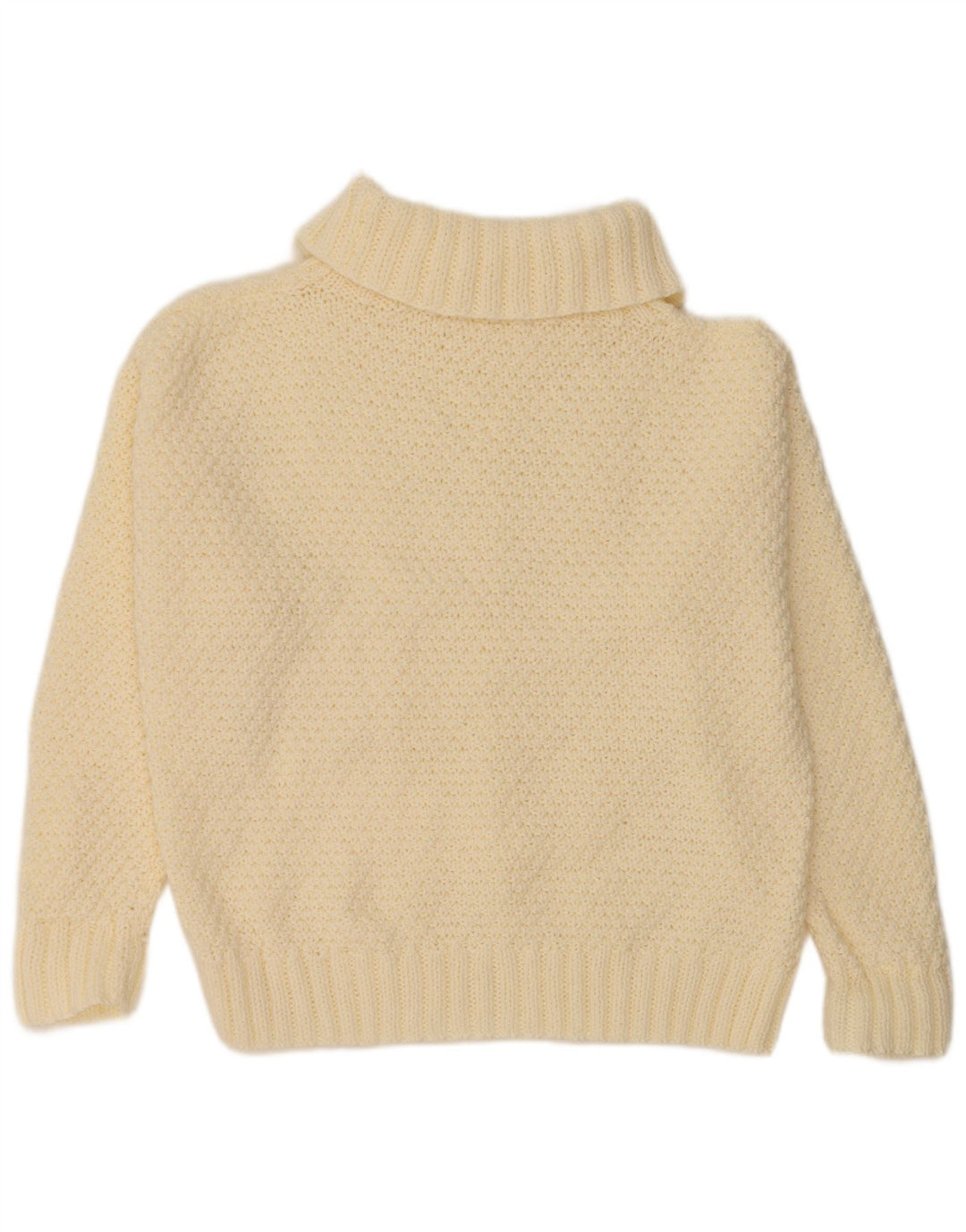 Suéter feminino VINTAGE com gola alta e gola alta Reino Unido 18 XL off white