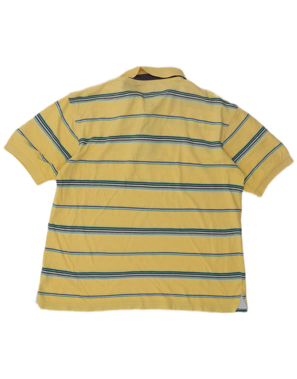 Camisa polo masculina Tommy Hilfiger grande algodão listrado amarelo