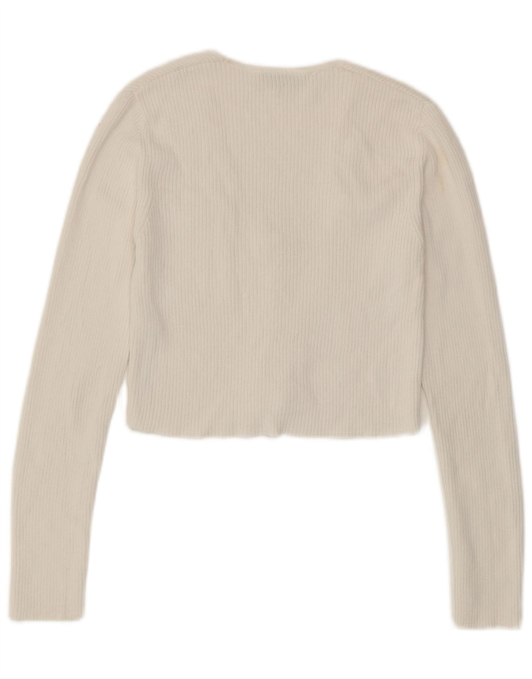 Suéter cardigã feminino Zara Reino Unido 12 viscose branca média