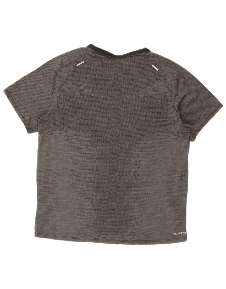 Camiseta masculina Nike Dri Fit Top grande cinza poliéster esportivo