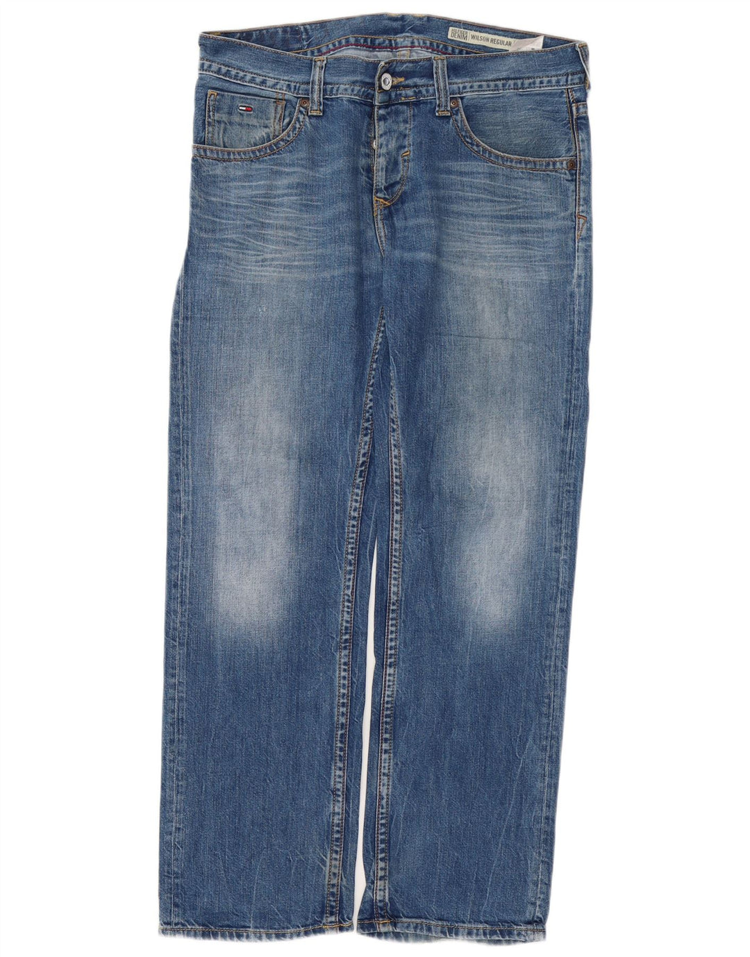 TOMMY HILFIGER Masculino Wilson Straight Jeans W32 L30 Azul Algodão