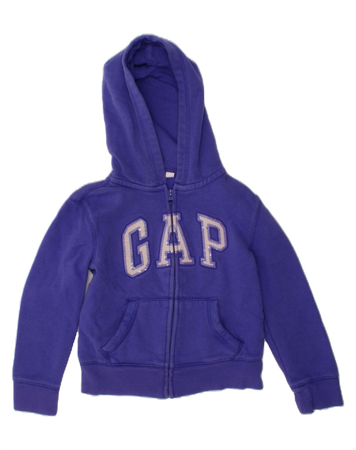 GAP Girls Graphic Zip Hoodie Sweater 6-7 Years Purple Cotton Vintage Gap and Second-Hand Gap from Messina Hembry 