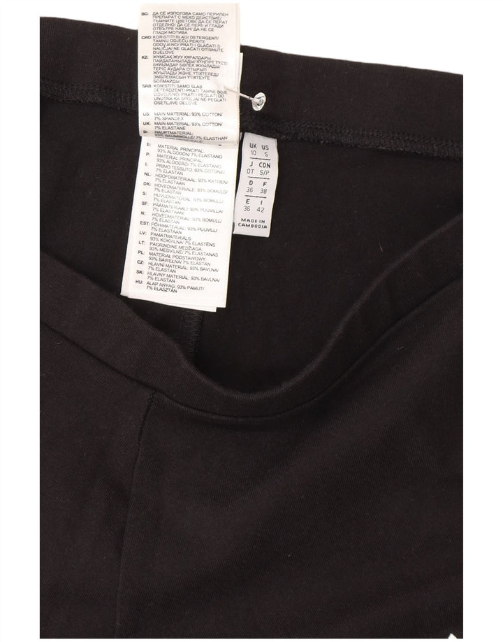 Leggings Adidas Femininas UK 10 Pequenas Algodão Preto