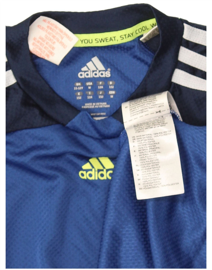 Camiseta Adidas Meninos 11-12 Anos Azul Colorblock Poliéster
