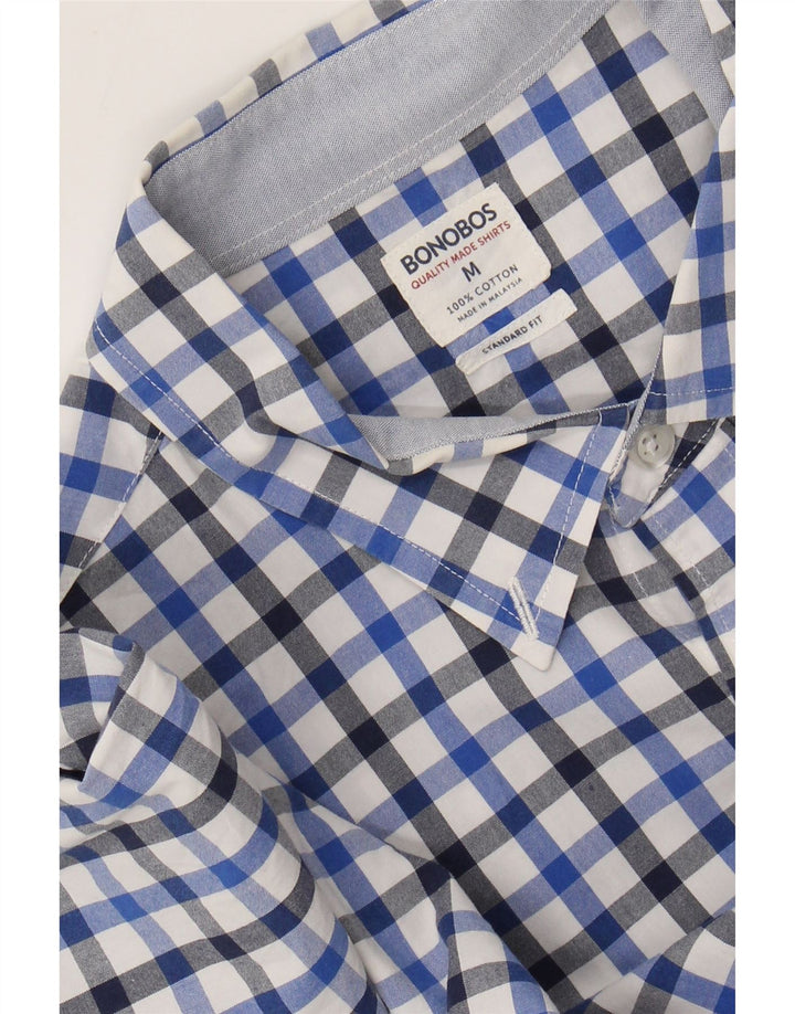 Camisa masculina de ajuste padrão BONOBOS de algodão guingão azul médio