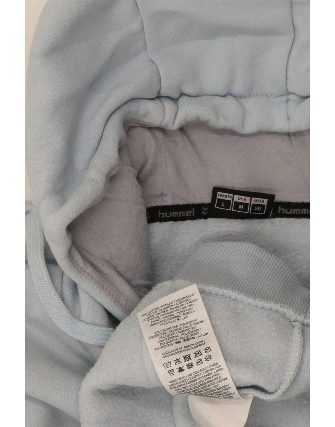 Hummel moletom com capuz masculino gráfico azul médio algodão