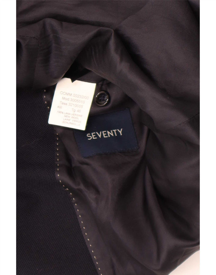 Jaqueta Blazer Setenta Masculina com 3 Botões IT 46 Pequena Lã Virgem Azul Marinho