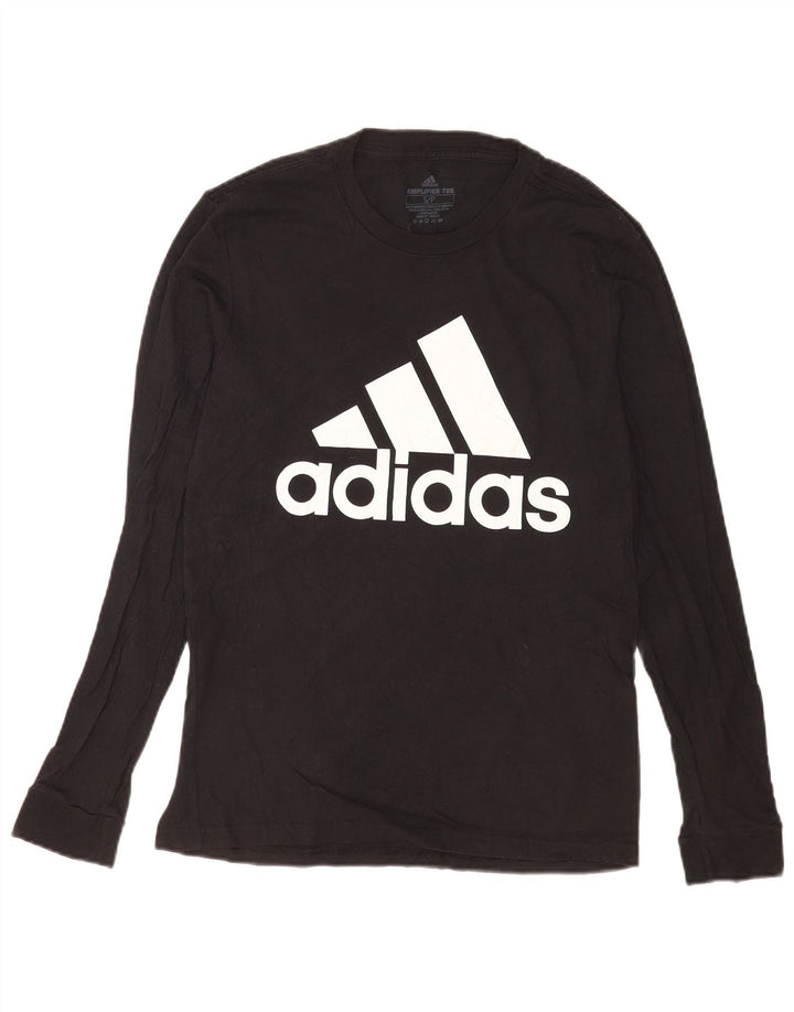 Adidas Mens Graphic Top Manga Longa Pequeno Algodão Preto