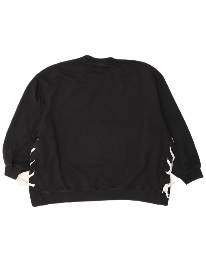 Adidas feminino oversized moletom jumper reino unido 14 grande algodão preto