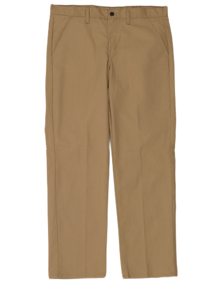 Calças Chino retas masculinas Dickies W34 L32 poliéster cáqui