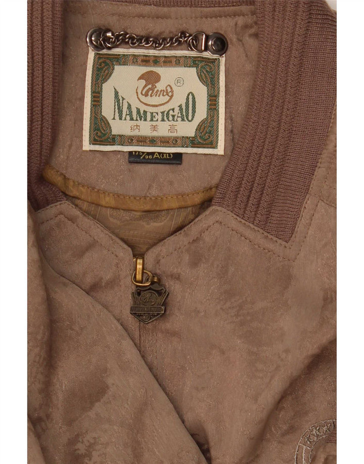 Jaqueta bomber masculina vintage UK 42 XL marrom Paisley