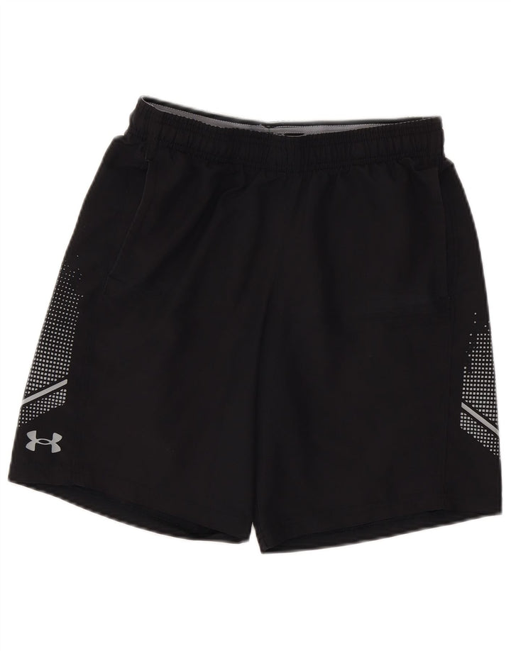 Shorts esportivos gráficos UNDER ARMOUR para meninos 11-12 anos grande poliéster preto