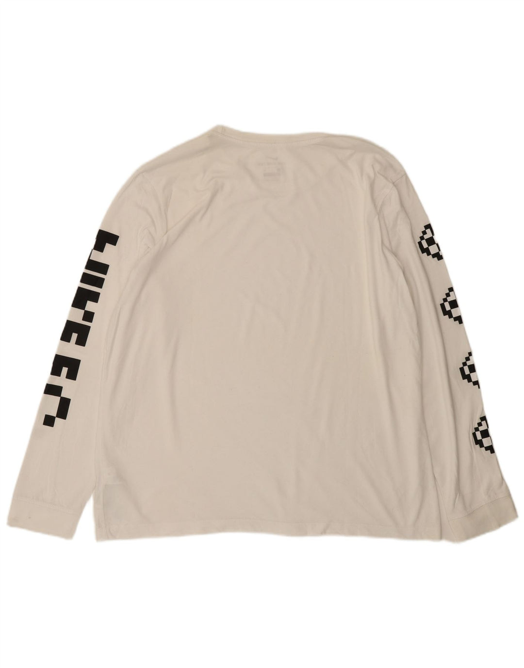 Top gráfico masculino NIKE Dri Fit manga comprida XL branco algodão