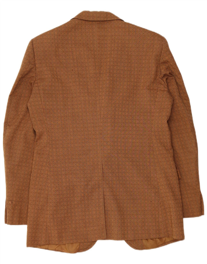 Jaqueta blazer masculina Varteks com 2 botões IT 48 lã geométrica marrom médio
