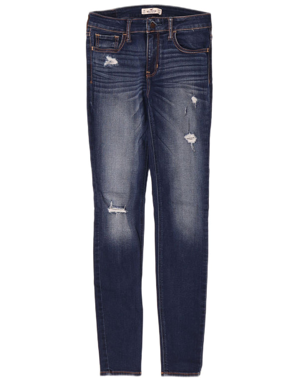HOLLISTER Calça jeans feminina desgastada US 3 XS W26 L31 algodão azul
