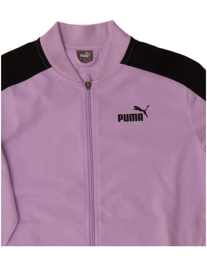 Puma Womens Oversized Tracksuit Top Jacket UK 10 Small Purple Colourblock