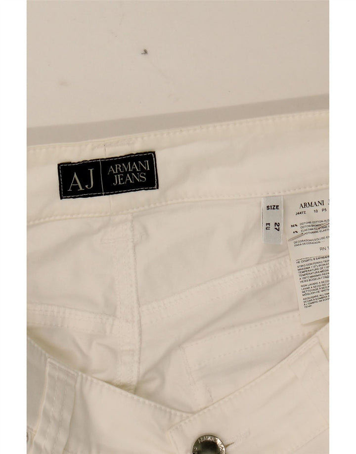 ARMANI JEANS Womens Slim Casual Trousers W27 L33 White Cotton Vintage Armani Jeans and Second-Hand Armani Jeans from Messina Hembry 