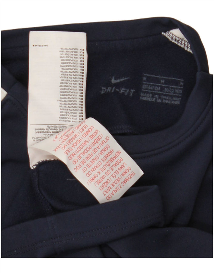 Top Nike Boys Dri Fit manga comprida 10-11 anos médio azul marinho poliéster