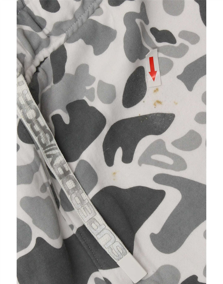 Superdry Mens Graphic Sport Shorts Médio Cinza Camuflagem Algodão