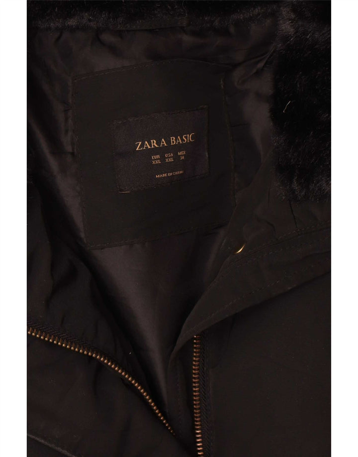 Jaqueta acolchoada feminina Zara UK 20 2XL poliéster preto