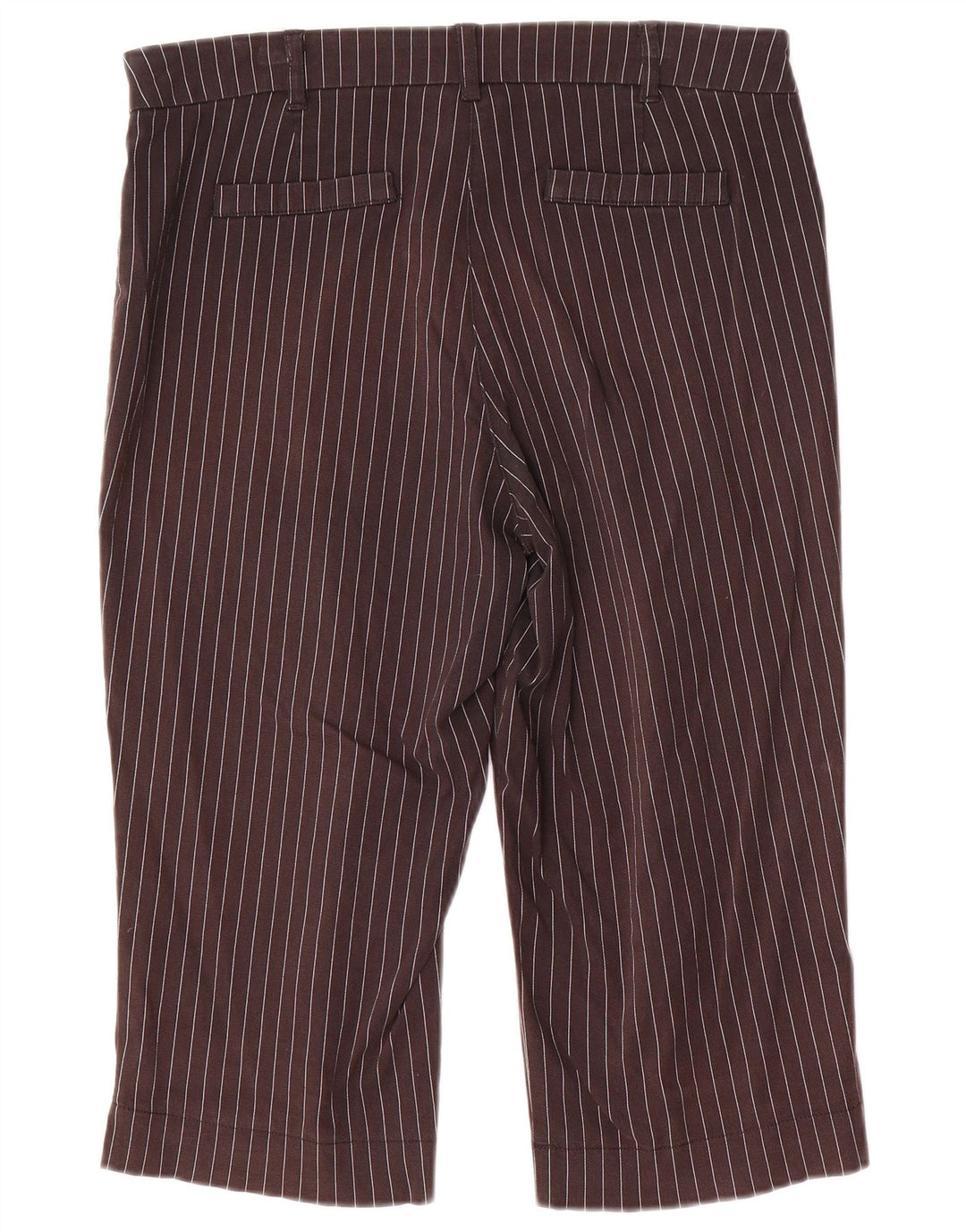 Calça capri feminina Marks & Spencer EU 40 médio W32 L18 cinza listrado