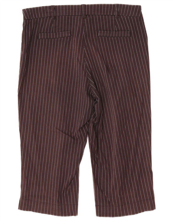 Calça capri feminina Marks & Spencer EU 40 médio W32 L18 cinza listrado