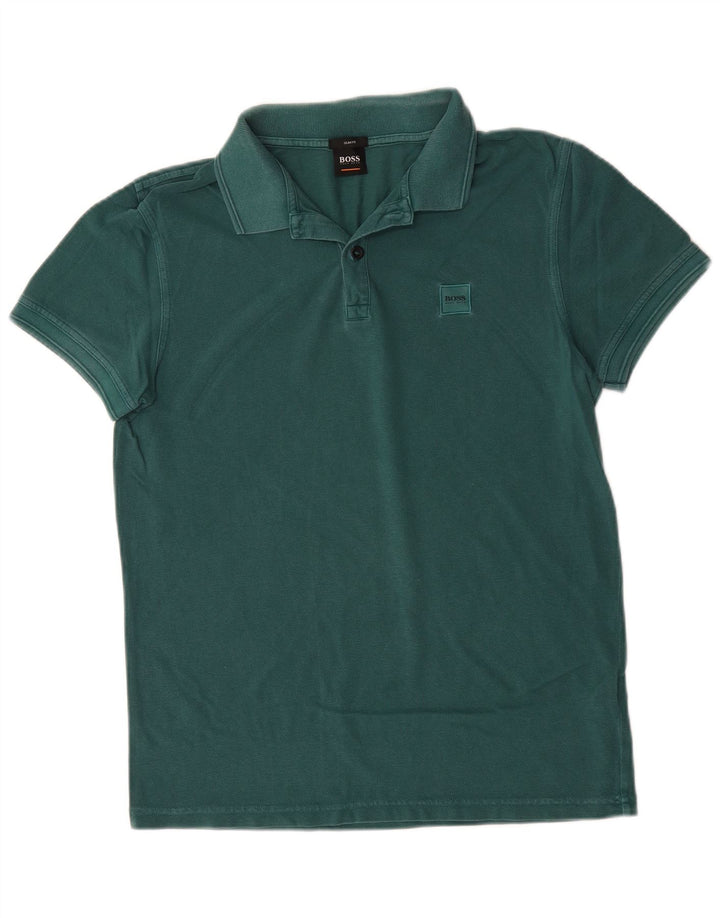 Camisa polo masculina Hugo Boss algodão verde médio
