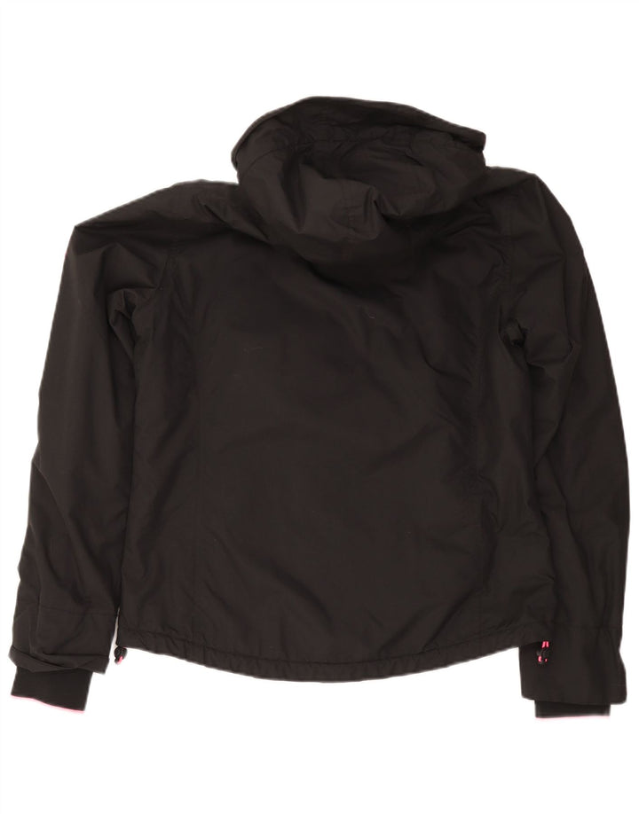 Jaqueta corta-vento feminina Superdry com capuz e blusão UK 14 grande preto