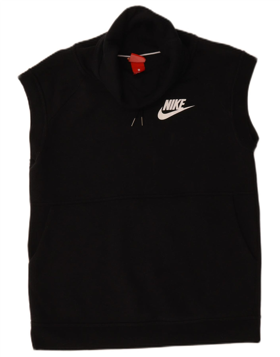 Nike feminino sem mangas oversized moletom jumper UK 10 pequeno algodão preto