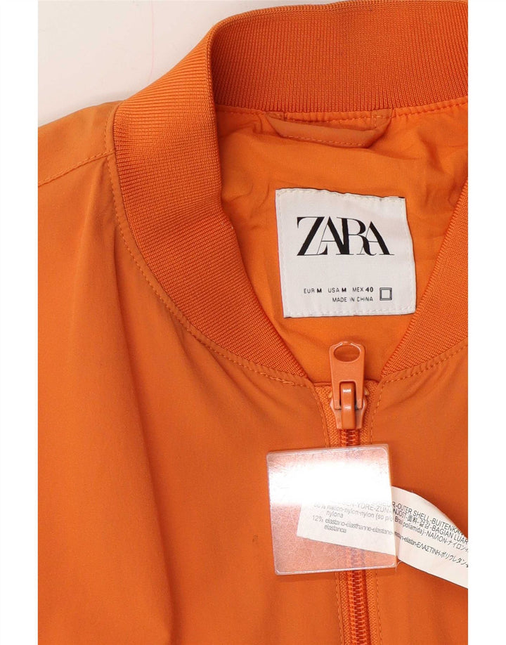Jaqueta bomber masculina Zara UK 38 nylon laranja médio