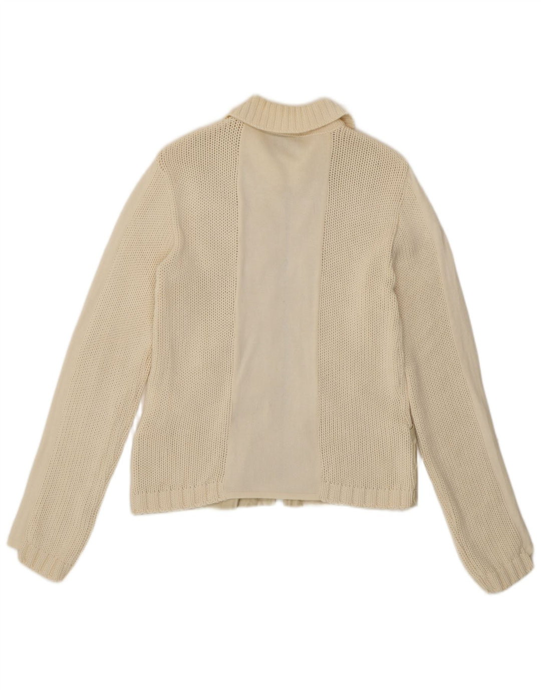 Suéter cardigã feminino Pinko Reino Unido 14 médio algodão branco