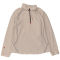 Jumper de lã feminino Musto com zíper e pescoço Reino Unido 14 grande poliéster branco