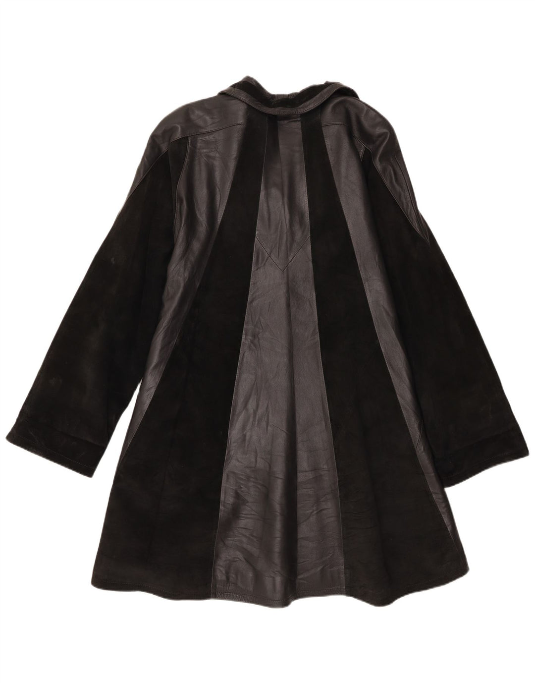 Casaco de couro feminino Adarcrea EU 48 2XL couro preto colorblock
