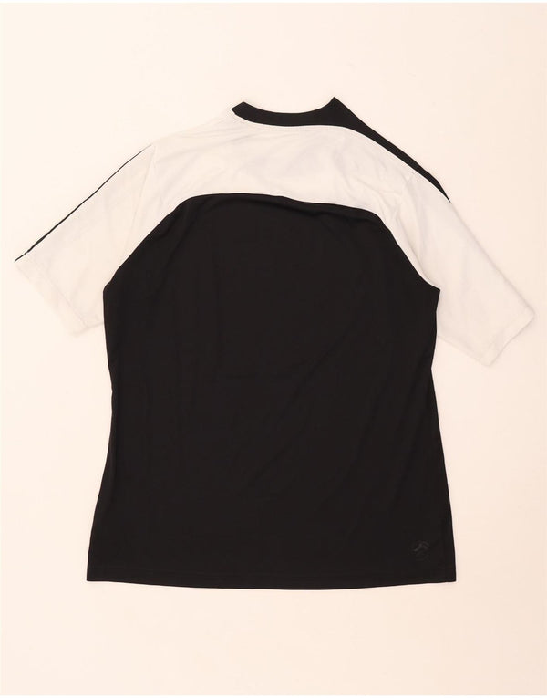Adidas Mens Camiseta Top Grande Preto Colorblock Poliéster