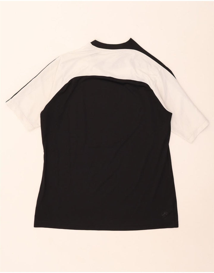 Adidas Mens Camiseta Top Grande Preto Colorblock Poliéster