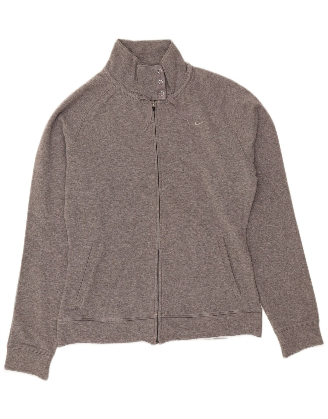 NIKE Womens Tracksuit Top Jacket UK 10/12 Médio Cinza Algodão