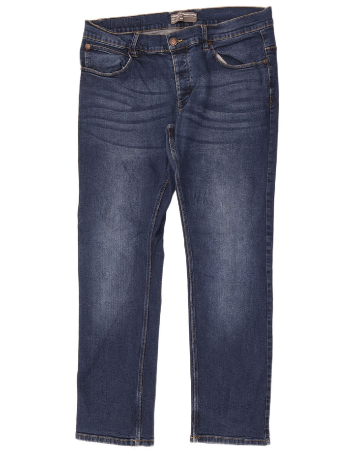 French Connection Masculino Slim Jeans W36 L32 Azul Algodão
