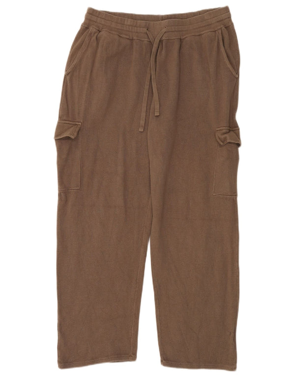 Zara Calça Cargo Feminina UK 18 XL Marrom Algodão