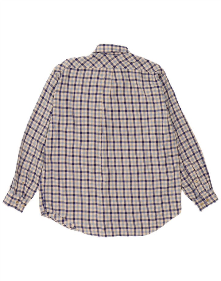 Camisa masculina de flanela Marlboro Classics grande algodão guingão azul